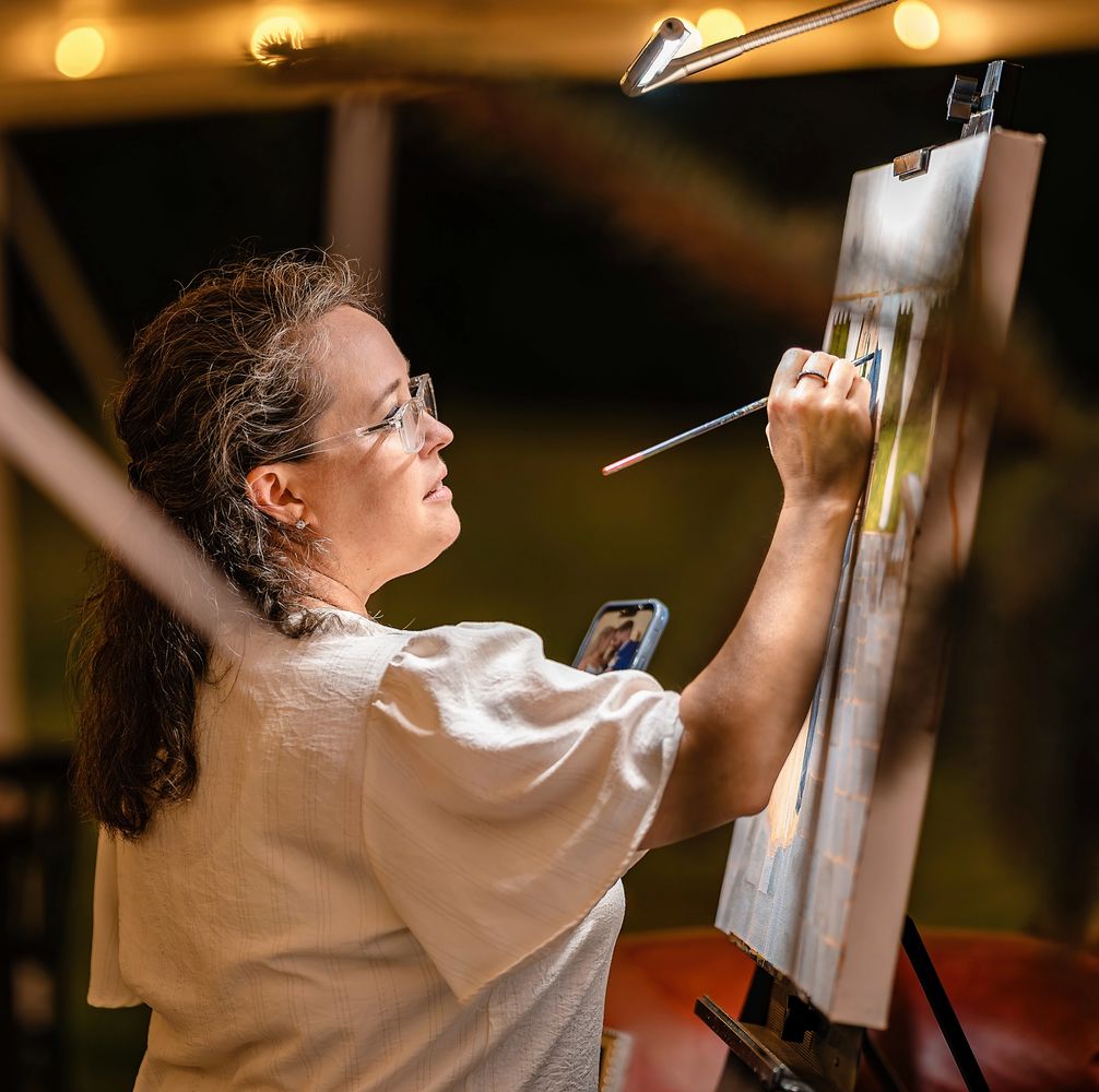 Artist Erin Leigh Boughamer Erin Leigh Studios Event Painting By Erin Paint Sip Fun CT MA NH VT RI