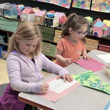 Happy Students Artist Erin Leigh Boughamer live event painting by erin leigh studios art workshops