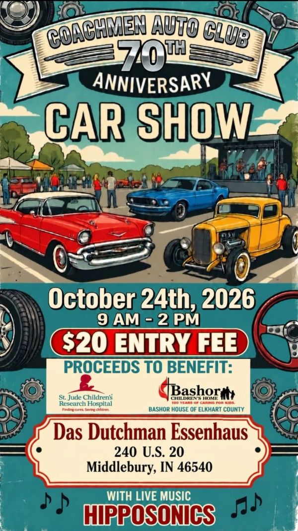 The Flyer for the 70th anniversary car show.