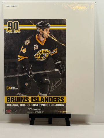 Boston Bruins hockey player poster for a 2013 game.