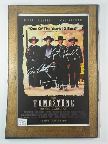 Signed Tombstone movie poster framed.