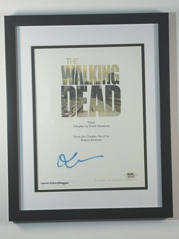 Signed pilot teleplay script of The Walking Dead by Lauren Cohan.