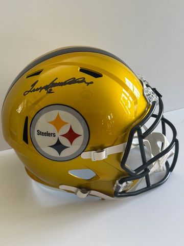 Pittsburgh Steelers helmet with autograph.