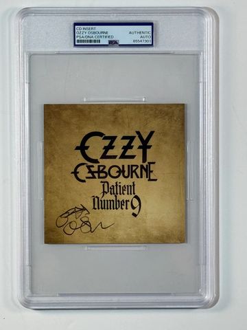Signed Ozzy Osbourne Patient Number 9 CD insert in protective case.