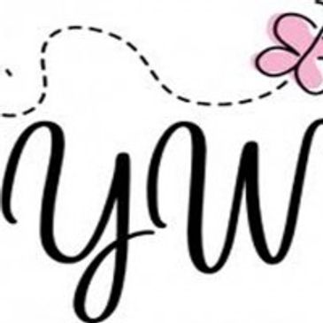 Stylized word 'YWW' with a pink butterfly and dotted flight path.