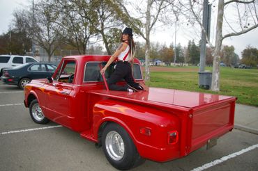 Solanis 707 Car and Bike Club member models for Christmas Toy Drive 2010, West Sacramento, CA.