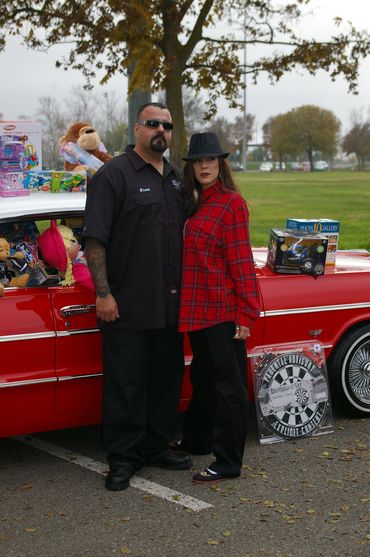 They may look tough, but they are sharing their hearts with locals collecting toys for Christmas, 