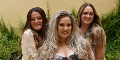 Three generations of three beautiful ladies, in elegant lace, Family Portraits with a little spice