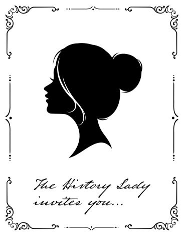 Silhouette of a lady with a vintage frame.