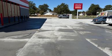 Empty Family Dollar store parking lot.