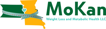 Logo for MoKan Weight Loss &amp; Aesthetic Solutions featuring a measuring tape and body silhouette.