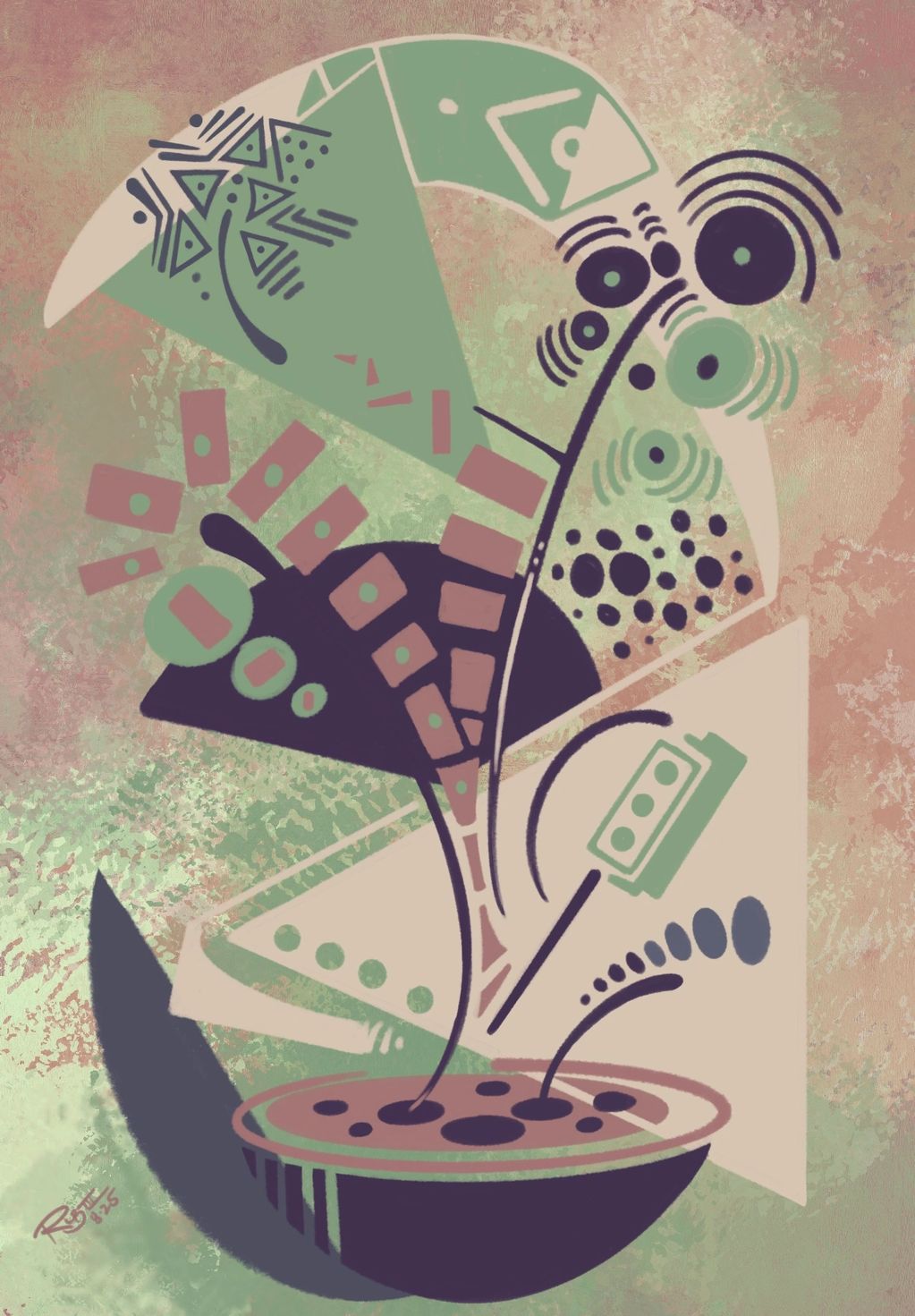 Abstract Expressionist style; ‘Plant Tech’