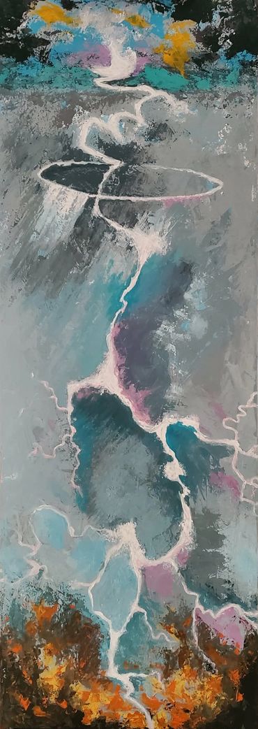 Abstract nature painting by artist Ralph L. Brown III. Featured at West Valley Arts Council, Arts HQ, AZ.