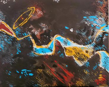 Abstract expressionist painting by artist Ralph Brown III. Featured at West Valley Arts Council Arts HQ