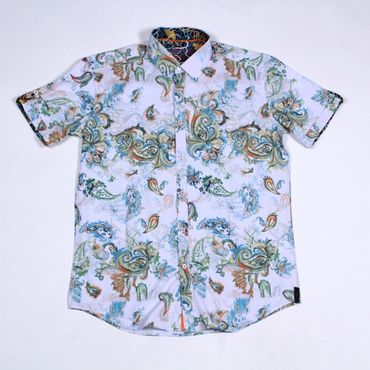 chemise à motifs et manches courtes  