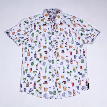 chemise à motifs et manches courtes  