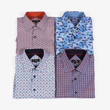 chemise à motifs et manches courtes  