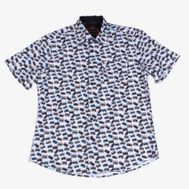 chemise à motifs et manches courtes  