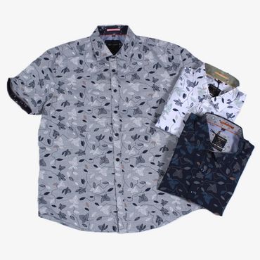 chemise à motifs et manches courtes  