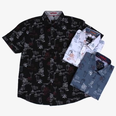chemise à motifs et manches courtes  
39.99$