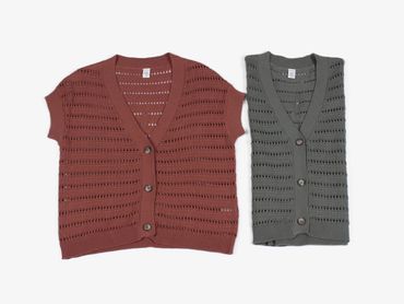 Veste en tricot manches courtes
