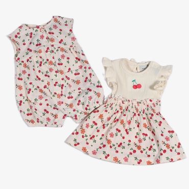barboteuse et robe logo cerises