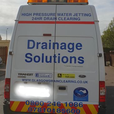 drainage solutions Glasgow blocked drain cleaning, unblocking van serving the Glasgow area