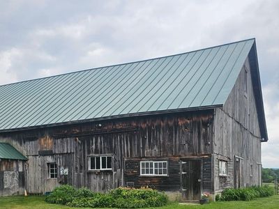 Standing seam metal on a barn 