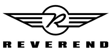Black and white logo with wings and the word REVEREND.