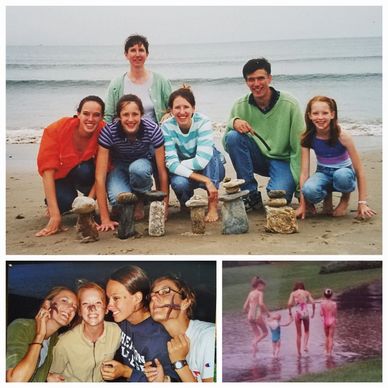 Photo collage of our daughters enjoying water fun