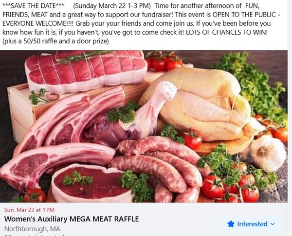 Auxiliary Mega Meat Raffle 3/22/26