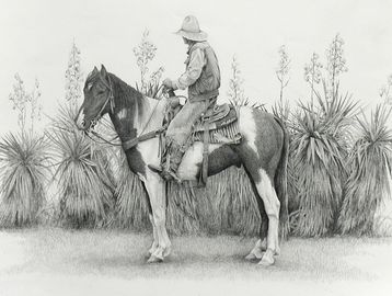 Western, Southwest, Spade Ranch Cowboy, art print by Joe Belt 