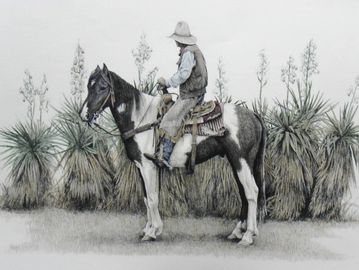 Western, Southwest, Spade Ranch Cowboy, art print by Joe Belt 