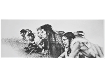 Pencil drawing of Kevin Costner & friends by artist Joe Belt 