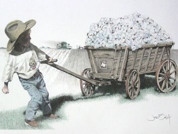 Rural, Farm Life, Kyle and his Wagon, art print by Joe Belt 