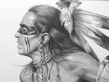 Native American, Southwest, Flaming Warrior, art print by Joe Belt 