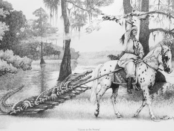FSU Sports Print by Joe Belt. Victory in the Swamp drawing