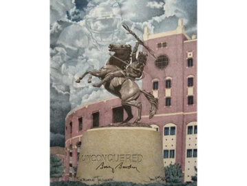 Sports Print by Joe Belt. Seminole Thunder FSU hand colored print