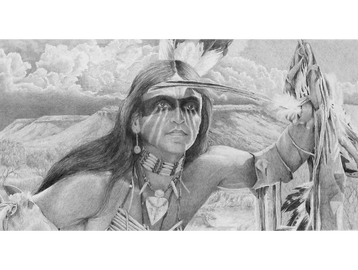 Native American, Southwest, Comanche Warrior of the Llano Estacada, print canvas by Joe Belt 