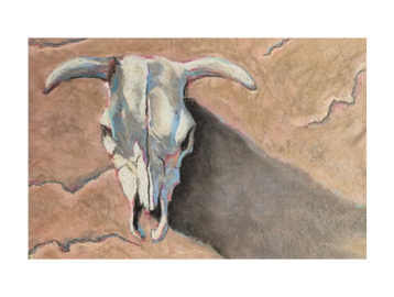 Cowskull Giclee canvas print by Native American Southwest Artist, Joe Belt