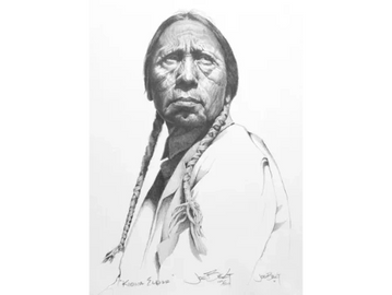 Native American, Southwest, Kiowa Elder, art print by Joe Belt 