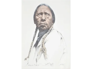 Native American, Southwest, Kiowa Elder, art print by Joe Belt 