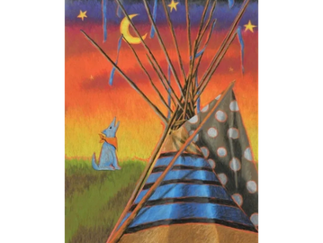 Southwest, Native American pencil on canvas. Comanche Moon, by Joe Belt