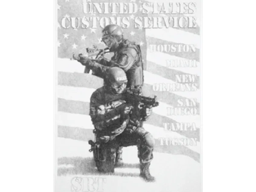 United States Customs Service, Pencil drawing by artist Joe Belt 