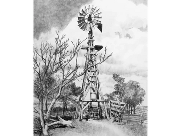 Rural, Farm Life, Windmill, The Symbol of the Plains, art print by Joe Belt 