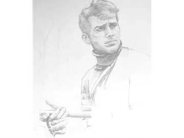 Pencil drawing of James Dean by artist Joe Belt 