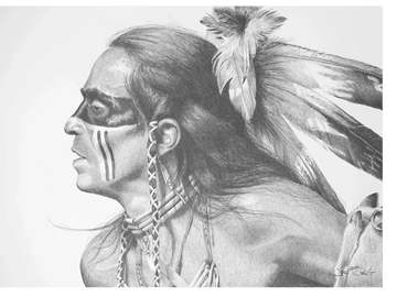 Flaming Warrior Giclee canvas print by Native American Southwest Artist, Joe Belt