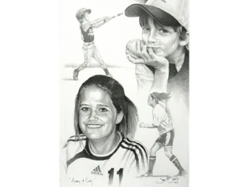 Aubrey & Clay, Pencil drawing by artist Joe Belt 
