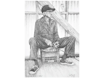Ol' Pete is at it again, Pencil drawing by artist Joe Belt 