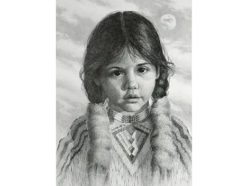 Native American, Southwest, Little Moon, art print by Joe Belt 